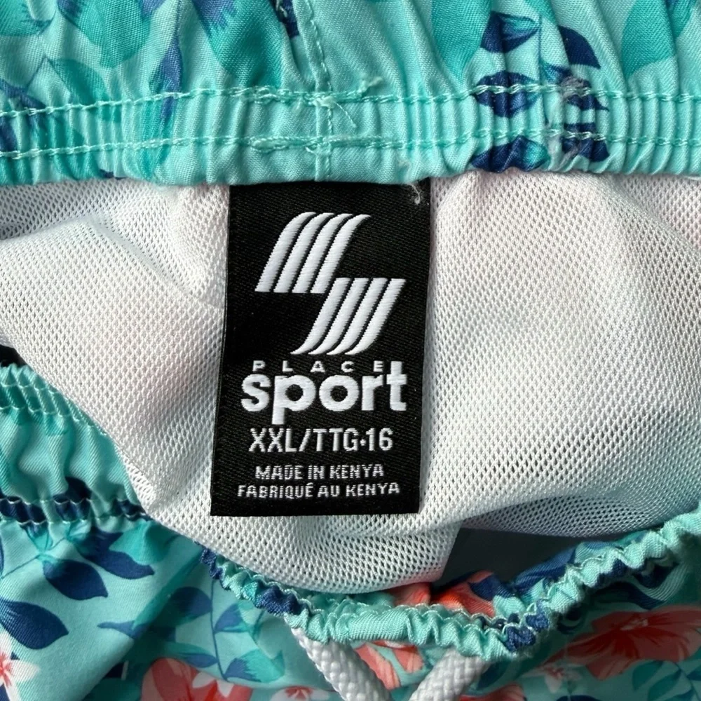 4/$25 The Children’s Place Boys Swim Trunks Size XXL 16 Blue Orange Tropical